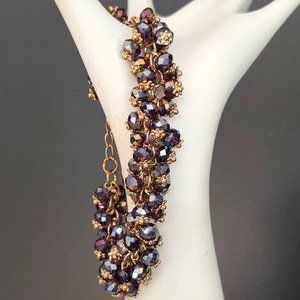 Iridescent small bead bracelet-purple/gray